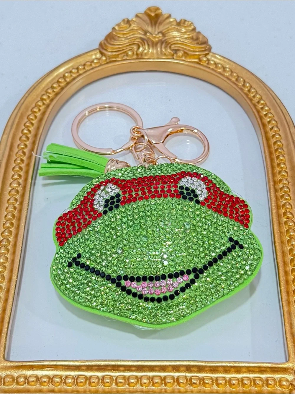 New Raphael Rhinestone Ninja Turtle Keychain